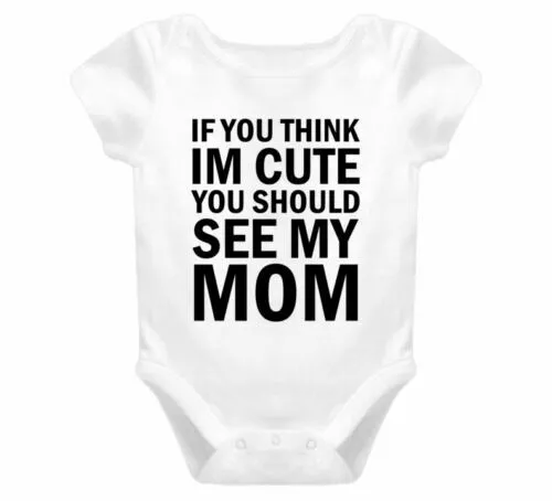 BABY Romper See My Mom Mum Bodysuit Cute Funny Grandma Gift Mum Dad Aunty Uncle