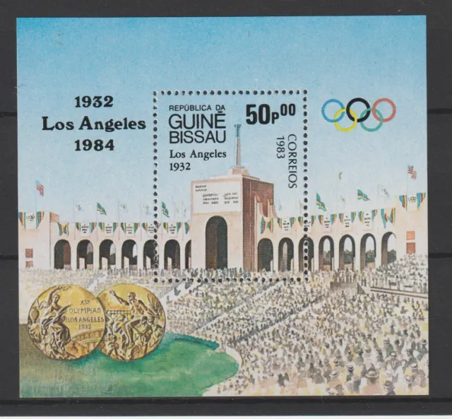 1983 Guine' Bissau Preolimpica Los Angeles '84 Bf Mnh Mf120056