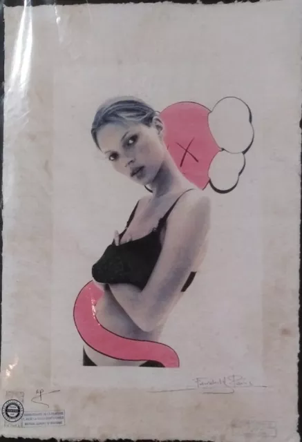 Kate Moss, Kaws Artist Proof  22'x 15'x Signed Fairchild Paris