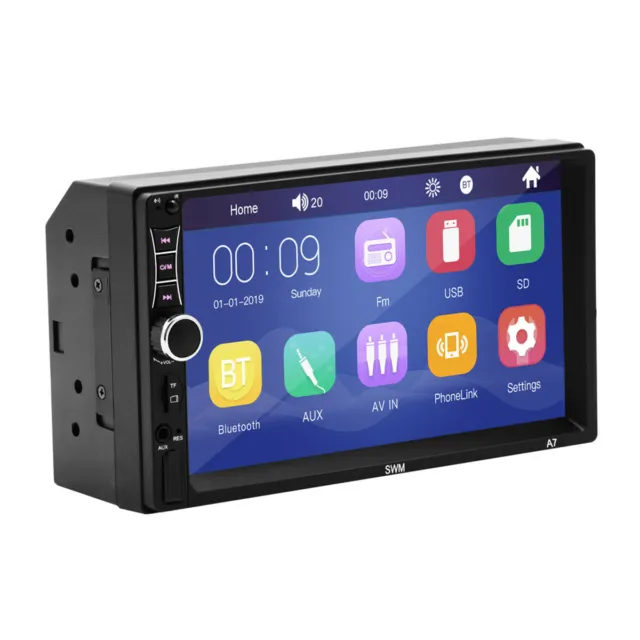 7" Double 2 DIN Touch Screen Car Multimedia MP5 Player Bluetooth Stereo Radio