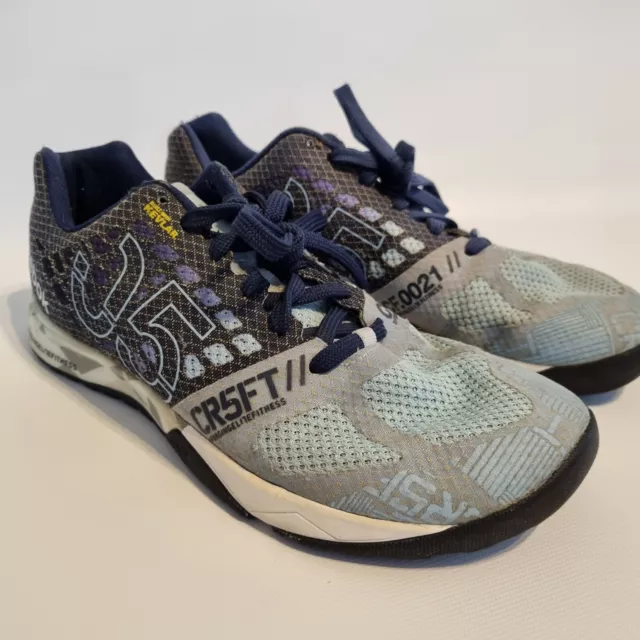 REEBOK CROSSFIT NANO 5 CR5FT Womens Athletic Training Shoes Blue Grey Kevlar 8.5 34.90 PicClick