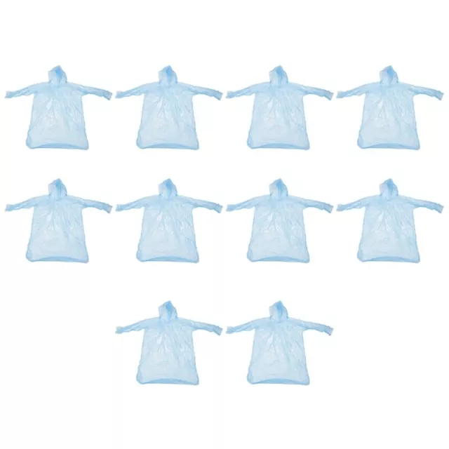 10 pcs Poncho Raincoat,Disposable Emergency Rain Cover  For Theme Parks F3B8