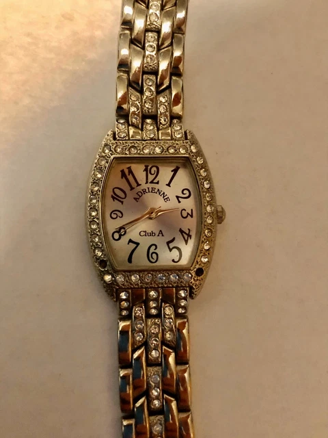 LADIES ADRIENNE CLUB A Watch Silver Stainless Steel Back New