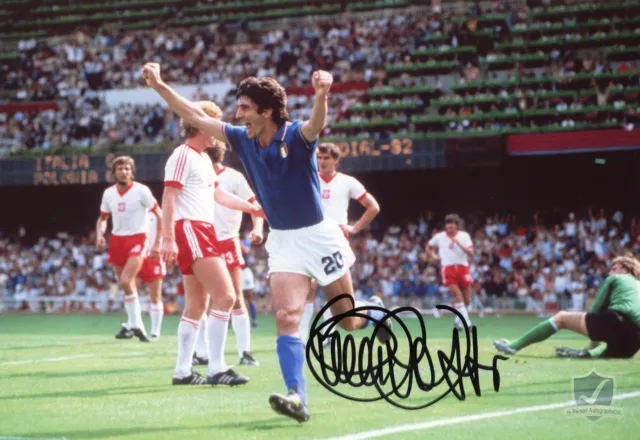 Paolo Rossi ITALY Signed 12x8 Photo OnlineCOA AFTAL