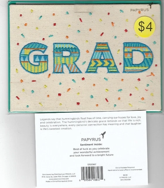 * GRADUATION -      PAPYRUS. BURGOYNE & HALLMARK  Card with Matching  Envelope