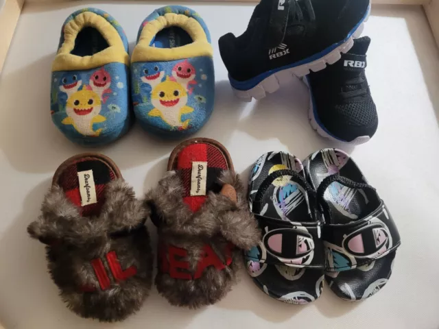 Toddler Shoe Lot 5-7 RBX Sneaker Dearfoam & Baby Shark Slipper Champion Slider