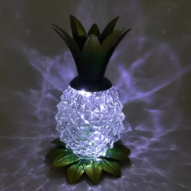 Solar Pineapple Jar Light LED Glass Solar Table Lamp Outdoor Lantern White