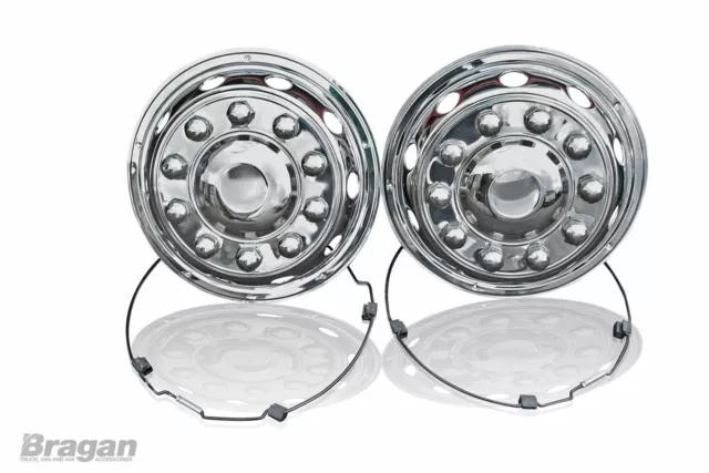 22.5" Polished Stainless Front Wheel Trims For Universal Truck Bus Coach Sleeves