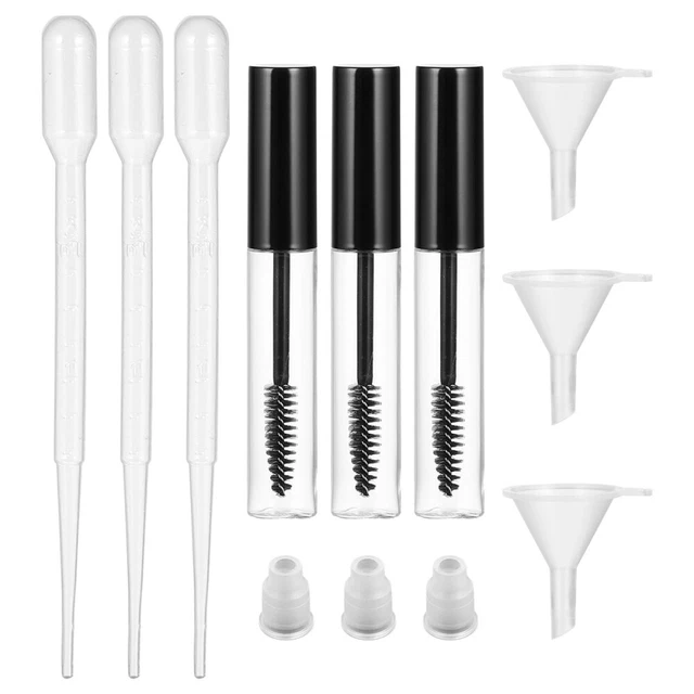 9x 10 ml bottiglia contenitore crema ciglia tubo mascara vuoto con goccia imbuto