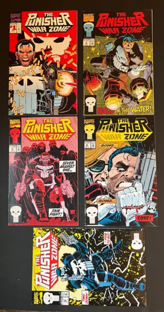 The Punisher War Zone 1,2,8,9,10 Marvel Comics 1992 NM- 9.2 John Romita Jr.
