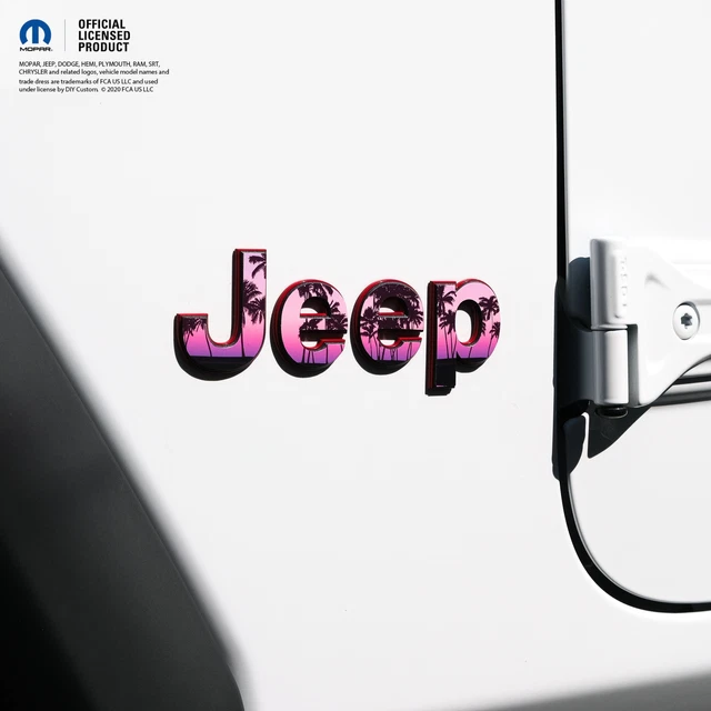 JEEP WRANGLER JL Gladiator Fender Emblem Overlay Decals Pink Sunset