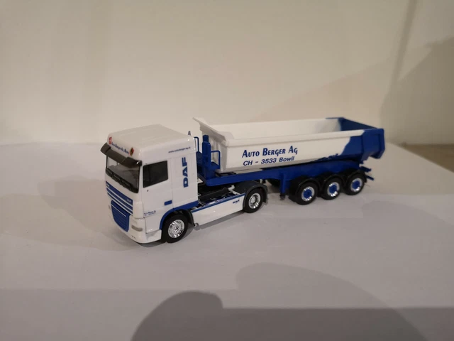 Miniature HERPA 1/87 - Camion DAF XF Avec Remorque RUUD HAGENS - Noir - Neuf