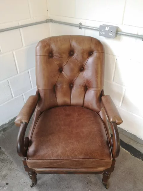 Antique Regency Leather Armchair