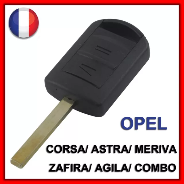 Coque PLIP Clé Télécommande Opel Corsa Agila Combo Meriva 2 Boutons +Lame vierge