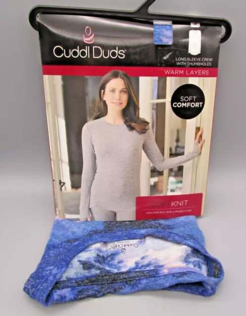 CUDDL DUDS~S 6 8~Blue Aqua Soft Knit Long Sleeve Crew w/ Thumbholes CD8426117