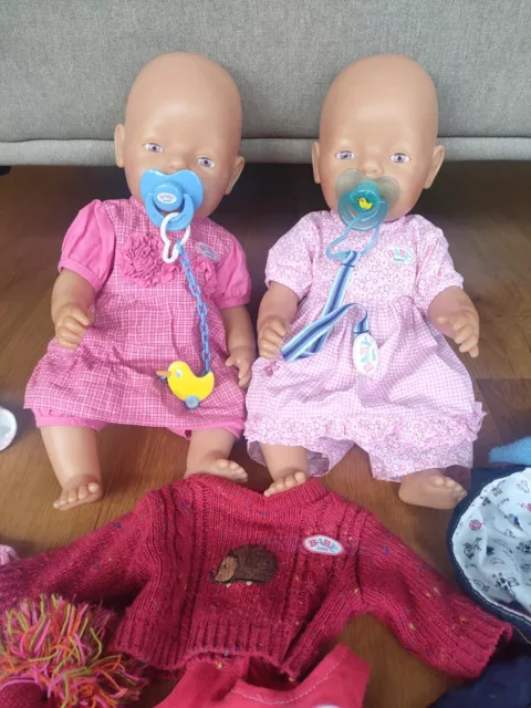 2 Zapf Creation BABY born Puppen Mit Viel Kleidung