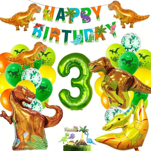 Dinosaur Birthday Banner - Watercolor Dino Party Decoration For Boys 1st, 2nd, 3rd, 10th Birthday