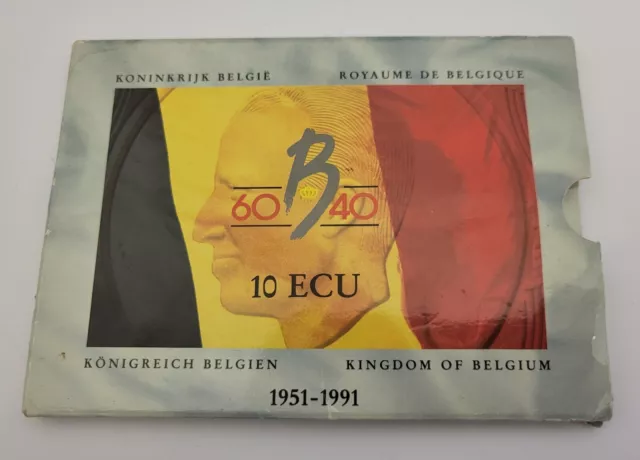 Coffret monnaie belge 10 Ecu or-argent 1991