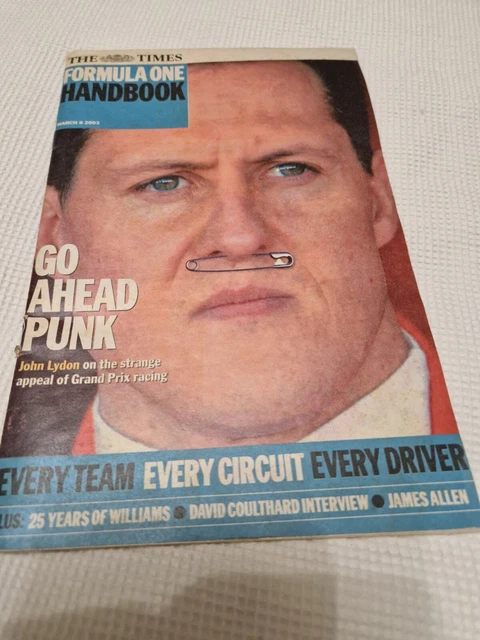 MICHAEL SCHUMACHER THE Times Magazine 2003 F1 Motor Racing Preview. £0.