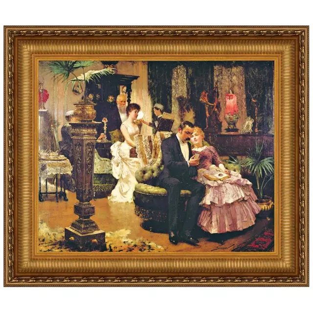 Design Toscano The Conversation Piece, Canvas Replica Painting: Grande