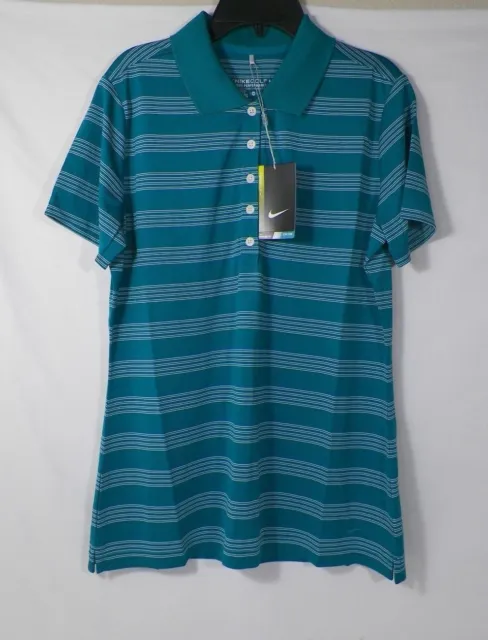 Nike Golf Women Dri-Fit Tech Stripe Polo Short Sleeve Top Shirt Szm#452968-Nwt