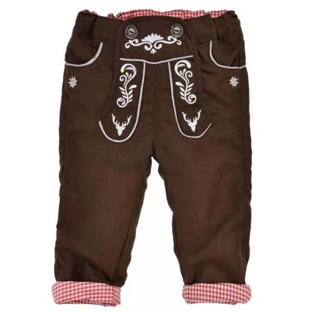 91586 Bondi pantaloni tradizionali ragazzi marroni NUOVI taglia 68 74 80 86