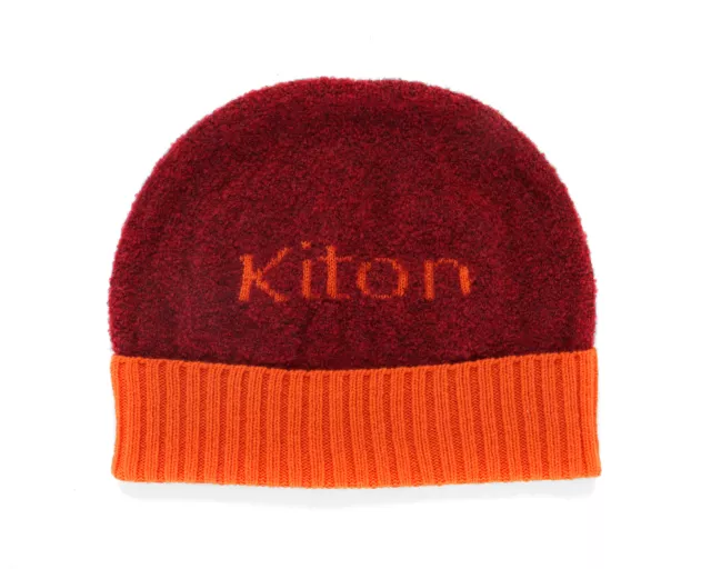 NWT KITON napoli BEANIE CAP hat pure cashmere red extraluxury Italy