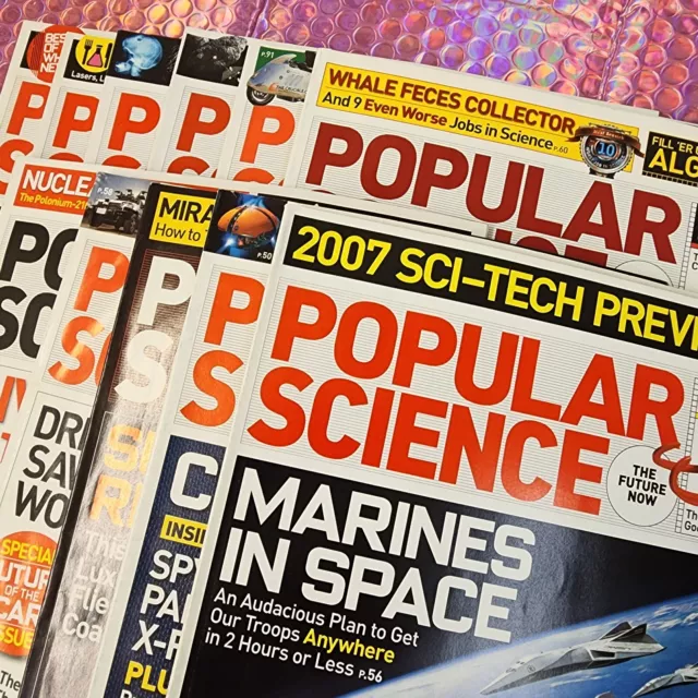 2007 Popular Science Magazine Lot Print Ads Canon Sony Bluray Microsoft VTG