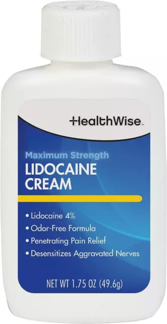 Maximum Strength Lidocaine Cream | Numbs Away Pain | Long-Lasting Relief | Non-G