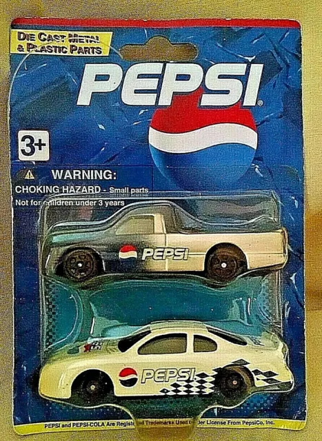 Pepsi Golden Wheel Set 2 New Racing Pickup Truck Stock Car 1:64 Die Cast Sealed.
