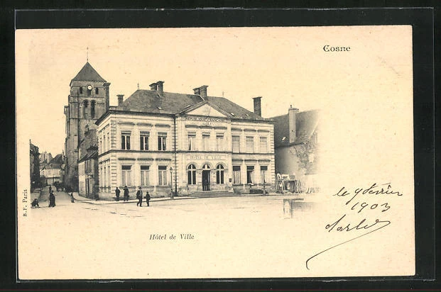 CPA Cosne, Hotel de Ville 1903