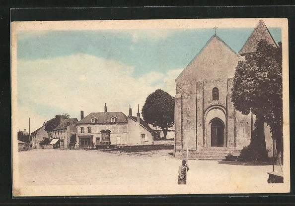 CPA Cercy-la-Tour, Place de l´Eglise 1946