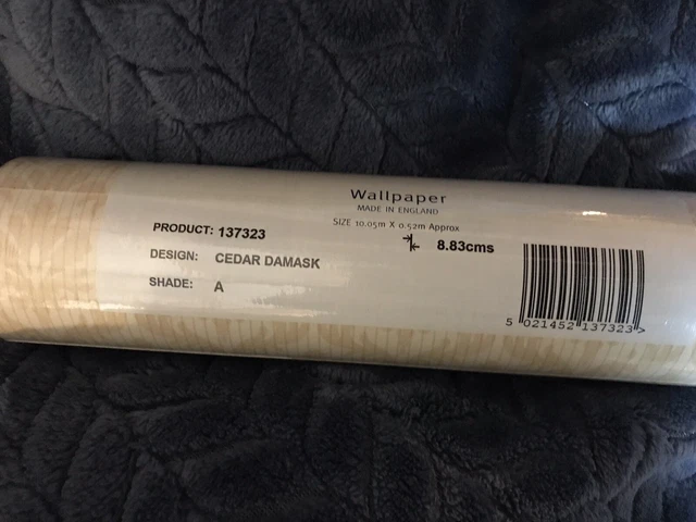 9x rolls vintage wilman Interiors Cedar Damask wallpaper same batch sealed rolls