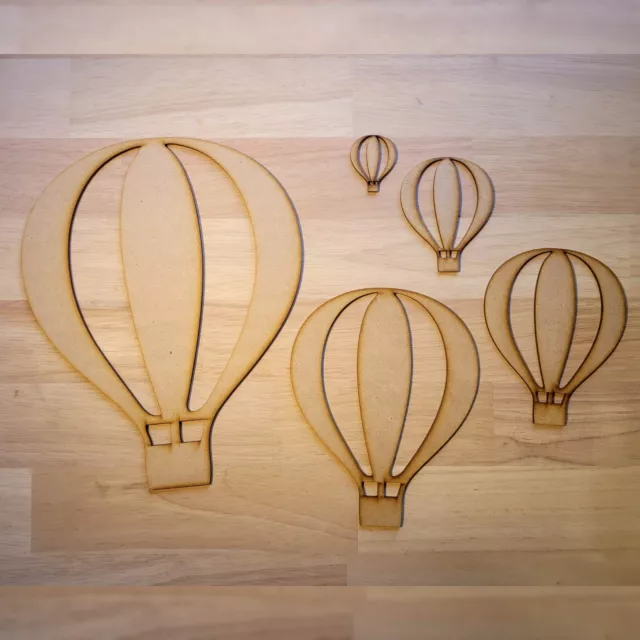 Hot Air Balloon Wooden Craft Shape 10-60cm Nursery Decoration Embellishments MDF