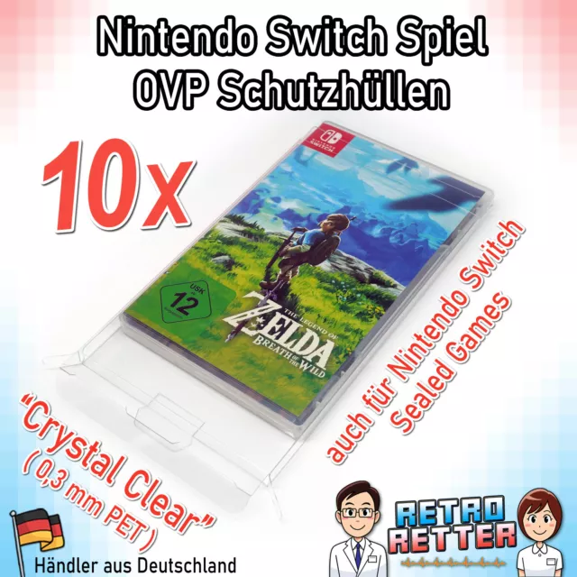 10x Nintendo Switch #CrystalClear Spiele Schutzhüllen - OVP Game Box 0,3 mm