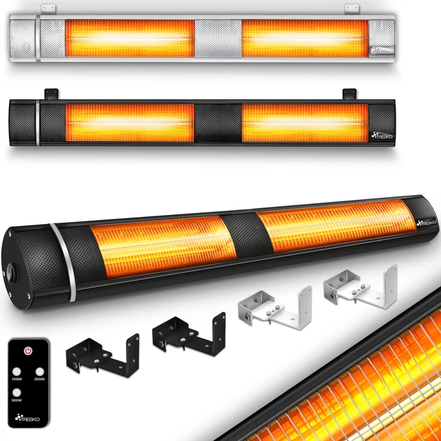 TRESKO® Heizstrahler 3000W Infrarotstrahler Wand Terrassenstrahler Wärmestrahler