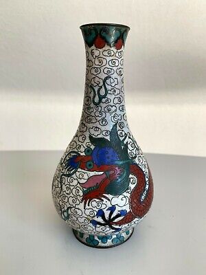 Antique chinese vase bronze cloisonne dragon japanese