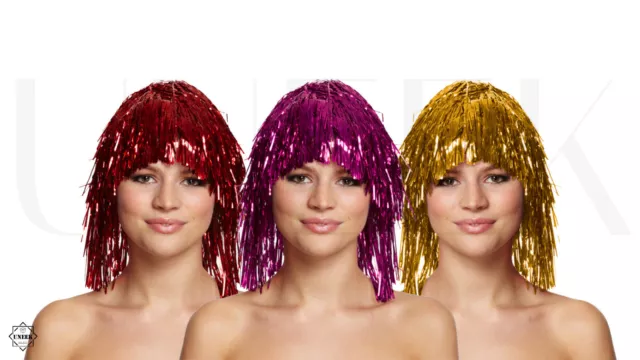 Assorted Tinsel Wig Fancy Dress Costume Accessory - Halloween / Hen Night Party