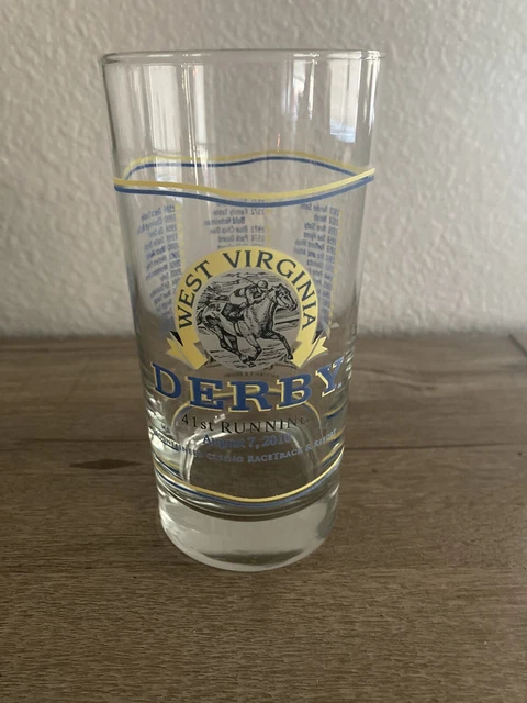 West Virginia Derby Glass Cup 8/7/2010 Horseracing Mountaineer Park Souvenir