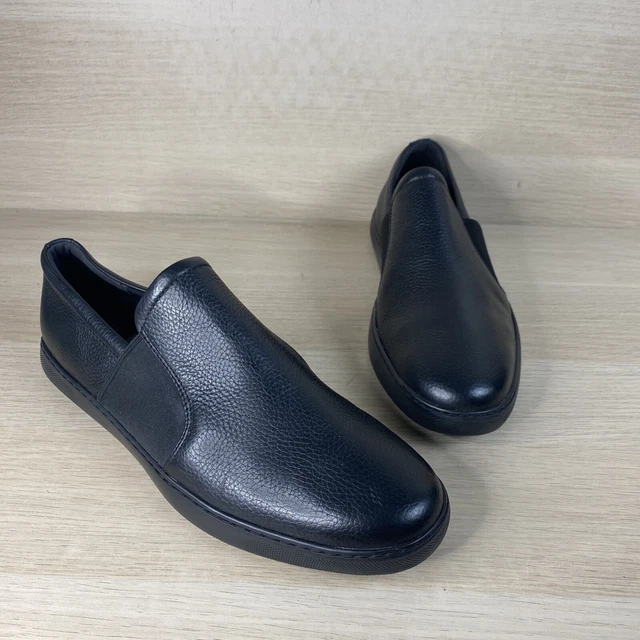 Fitflop COLLINS Leather Closed Toe Slip On Skater Sneakers Black M’s Size 12
