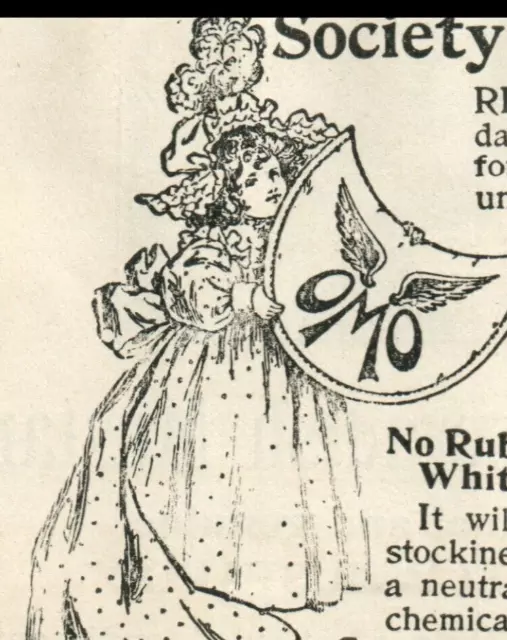 1898 OMO Victorian Sanitary Underwear Clothing Shield Frilly Dress Print Ad A016