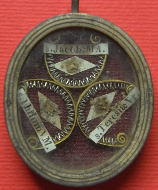 relic  RELIQUIA  shrine  S. GIACOMO MAGGIORE APOSTOLO +S.TRESA D'AVILA+ FILOMENA