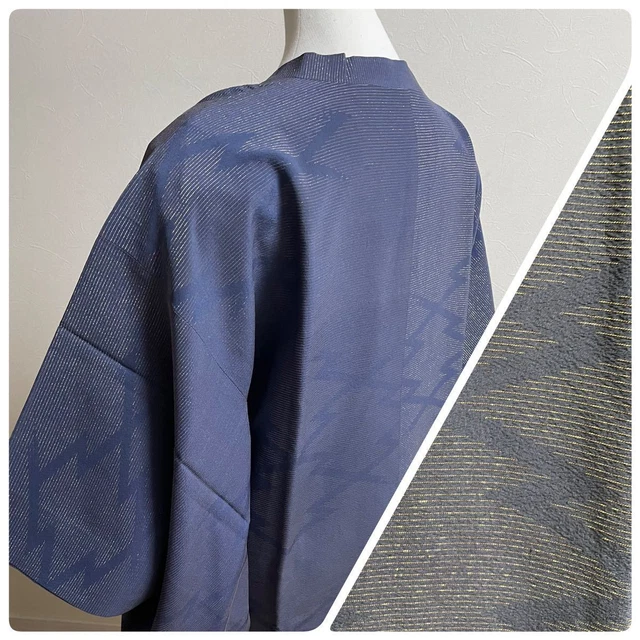 Kimono 41163 Long Haori Gray Golden Gorgeous Road Coat Clothes Japanese