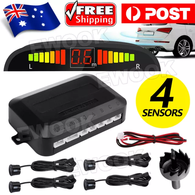 OZ LED Reverse Backup Radar Display 4 Parking Car Parking Sensor System Kit