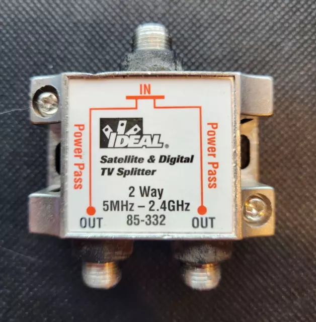 IDEAL Satellite & Digital TV HD Digital 2-Way Splitter 85-332  5MHz - 2.4GHz