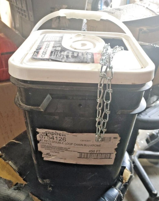 Campbell 075-4126 Loop Chain, #1, 155 lb Working Load, Low Carbon Steel, zinc