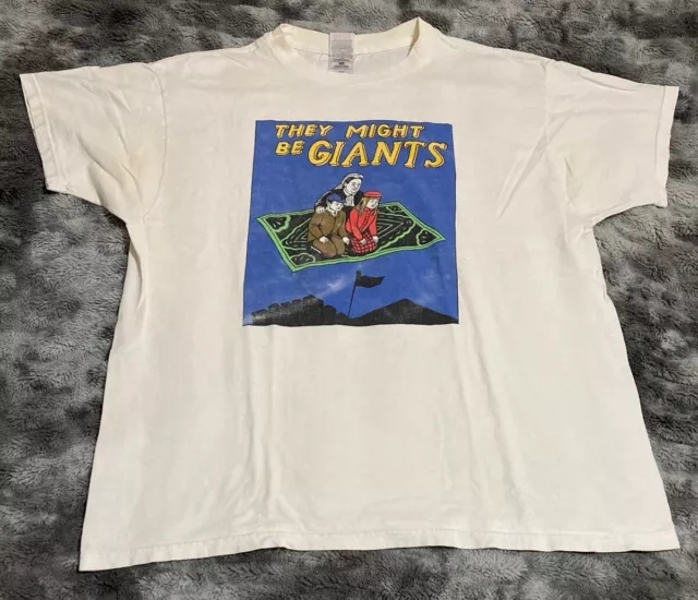 Vintage 90s They Might Be Giants Band Tee T Shirt Magic Carpet Graphic Size XL