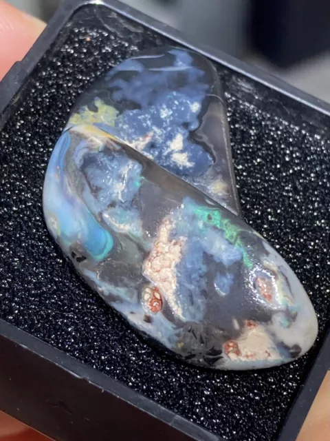 Black Solid Opal Rub Australian Opals Lightning Ridge Precious Stones Gems 28ct