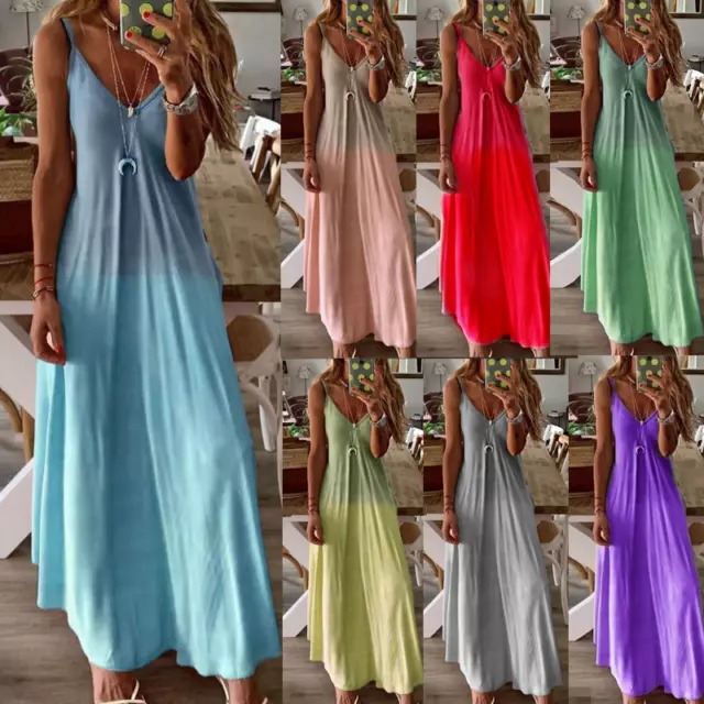 Long Skirt Women's Summer V-Neck Sexy Sundress Loose Large Size Suspender Dress