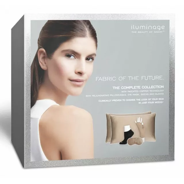 iluminage. THE COMPLETE COLLECTION with PILLOWCASES,EYE MASK, SOCKS